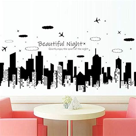 Buy Gadgets Wrap Starry Night City Beautiful Night Wall Sticker Modern ...