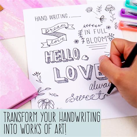 STMT Hand Lettering Kit - Beginner Set for Kids with Guide, Practice ...