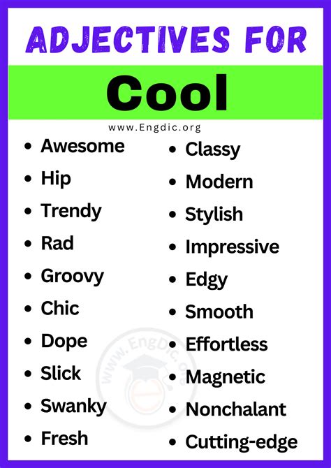 20+ Best Words to Describe Cool, Adjectives for Cool - EngDic