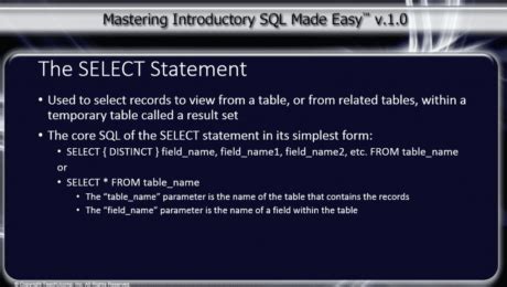 Image result for Short Video of SQL Select