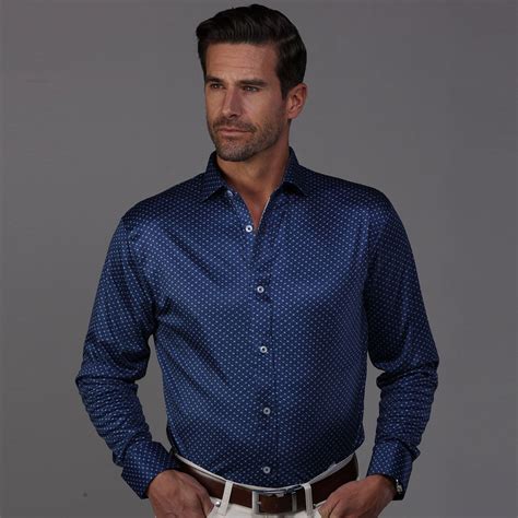 Quattro Flex Dress Shirt with Semi-Spread Collar Polo Los Cabos Blue ...