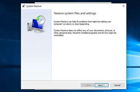 Image result for System Restore Windows 10