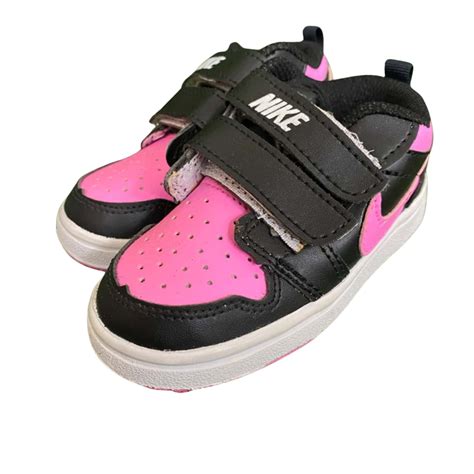 Nike Kids Velcro Shoes Pink/Black/White Size US 3