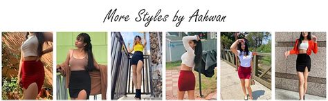 Buy Aahwan Solid Red High Slit Mini Skirt for Women's & Girls' (211-Red ...