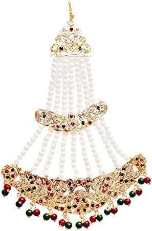 Buy Mehrunnisa Traditional Kundan Pearls Jhoomar Passa for Women ...