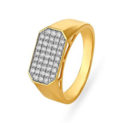 Dazzling Diamond and Gold Finger Ring for Men