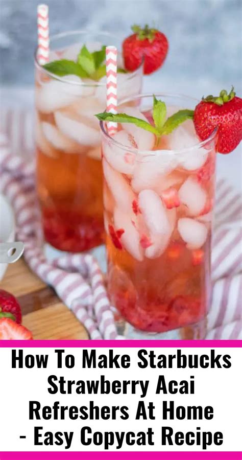 How to make starbucks strawberry acai refresher | Copycat starbucks ...