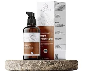 Buy T&H Organics 100% Organic Cold Pressed Sweet Almond Oil | For Anti ...