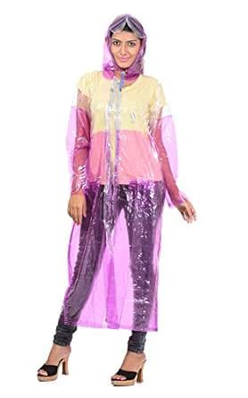 Buy ALLWIN Raincoat Rainsuit Full Sleeve Coat, Cap, CT-559A_Purple_M at ...