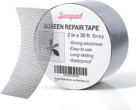 Amazon.com: Secopad Grey Window Screen Repair Tape, 2 in X 30 FT (360IN ...