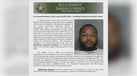 Quadtavius Donalson arrest: Ellis County jail fired | wfaa.com