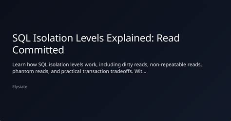 Image result for SQL Isolation Level