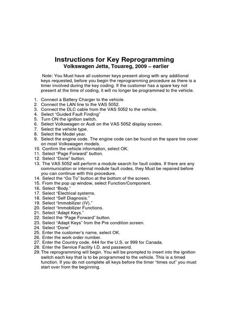 Keyless Programming VW Instructions 的图像结果