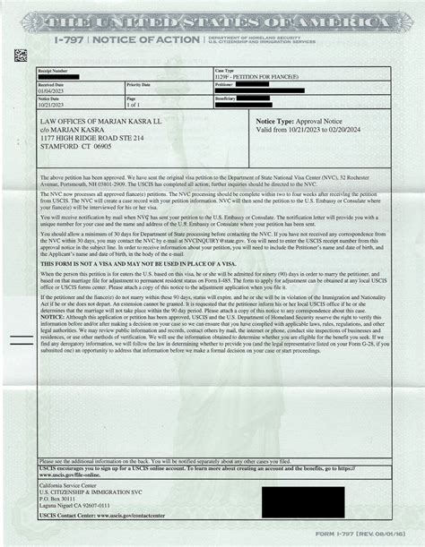 I-129F Petition For Fiancé Approval Notice — LAWMAKS