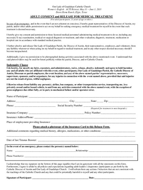 Fillable Online Our Lady of Guadalupe Catholic ChurchSacraments, Youth ...