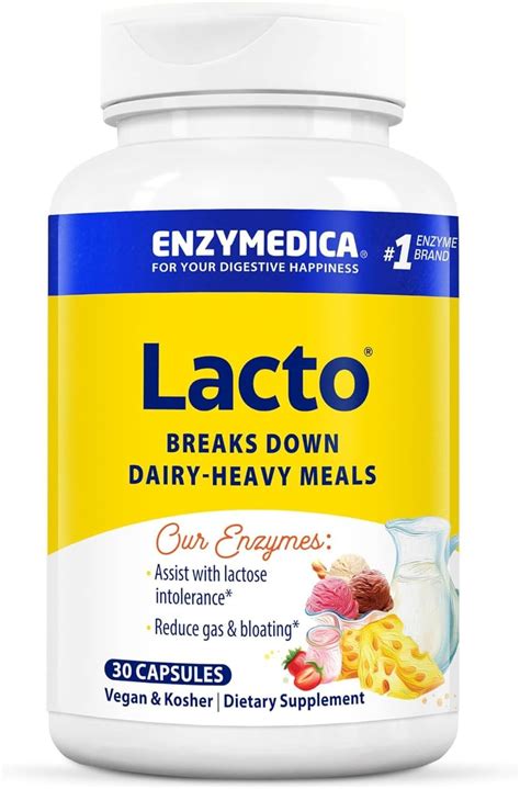 Enzymedica Lacto, Maximum Strength Formula For Dairy Intolerance, With ...