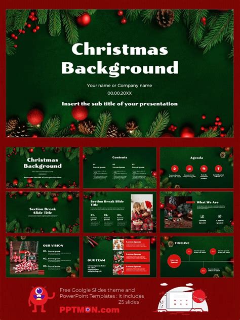 Christmas Background Presentation Design for Free Google Slides Themes ...