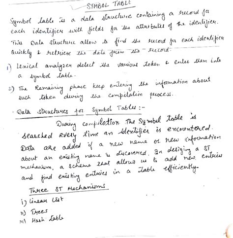 Symbol Table - Computere science notes - Sgmbot lable a a dala stnuchue ...