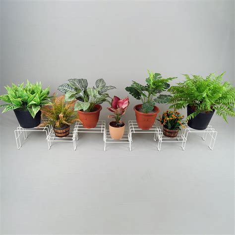 White Moso plant stand for 7 pots – Meshable