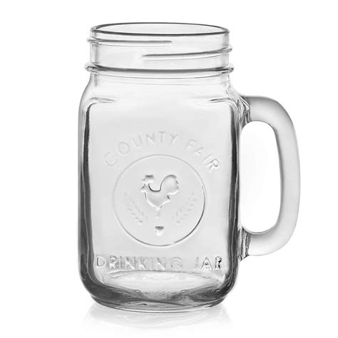 16oz 480ml Glass Mason Jar Drinking Mugs with Handle , High Quality ...