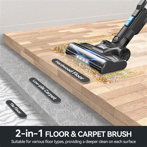 INSE Cordless Vacuum Cleaner, 6-in-1 Rechargeable Stick Vacuum with ...