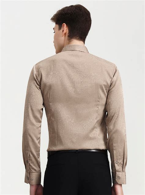 Wyre Men's Beige Blended Party Wear Shirt | Solid Pattern | Regular ...