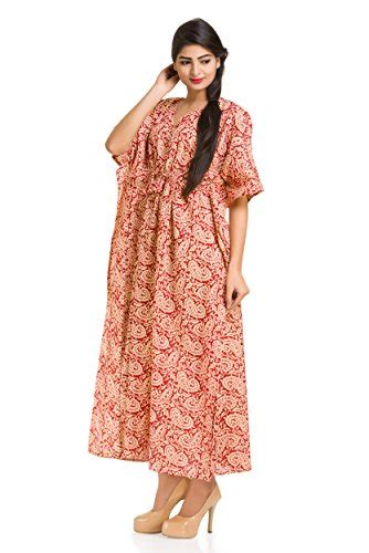 Buy Handicraft-Palace Women's Pure Cotton Floral Longer Maxi Caftan ...