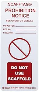 Brady SCAF-STSIP 501, SCAFFTAG INSERTS PROHIBITION 100/Package (100 ...