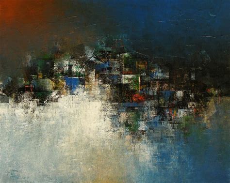 "Untitled ": Grey Acrylic Painting (24x30) by M Singh | ArtZolo.com