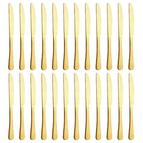 BEWOS Gold Knife Set of 24, (23cm) Knife Set, Butter Knife, Knives Made ...