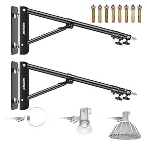 Neewer 2-Pack Triangle Wall Mounting Boom Arm for Photography Studio ...