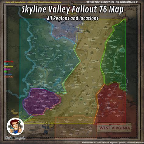 Fallout 76: New Appalachia Map incl Skyline Valley and all Regions and ...