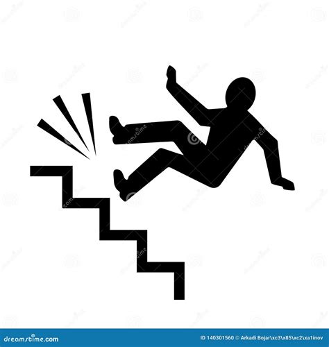 Person Falling Down the Stairs Icon Stock Vector - Illustration of ...