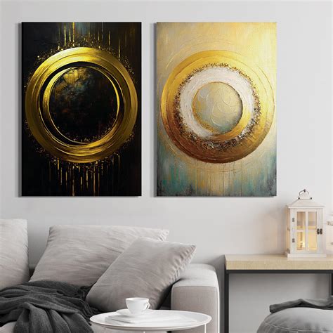 Luxury Golden Modern Art Canvas Painting - Abstract Art Canvas ...