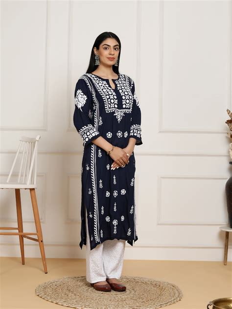 House Of Kari(Chikankari Clothing) - Saba Chikankari kurta in modal ...