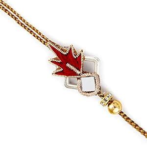 Buy Aapno Rajasthan Rakhi for Brother - Mirror Work Rich Zardosi Rakhi ...