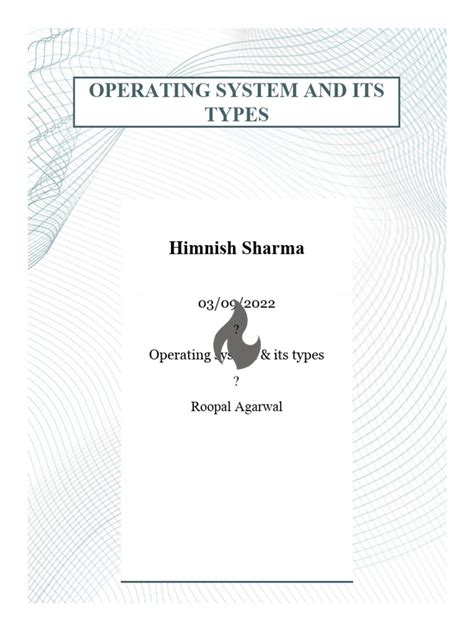 Types of Operating System PDF 的图像结果