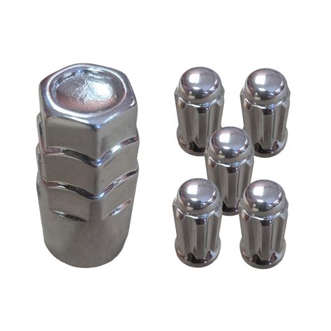 1/2 inch Spline Drive Wheel Nuts (45mm) Set (5 nuts/key)- CHROME ...
