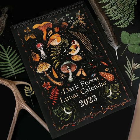 Buy 2023 Wall Calendar, Dark Forest Lunar Calendar 2023 with 12 ...