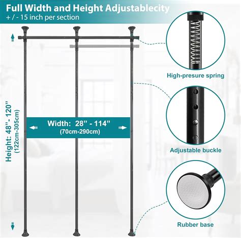 DEROFIT Room Divider, No Drilling Curtain Rods Hanging Wall India | Ubuy