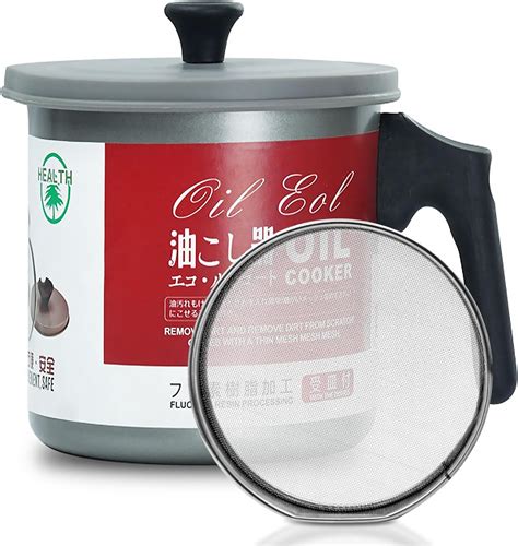 Amazon.com: VUCCHINI Bacon Grease Container with Fine Strainer and Lid ...