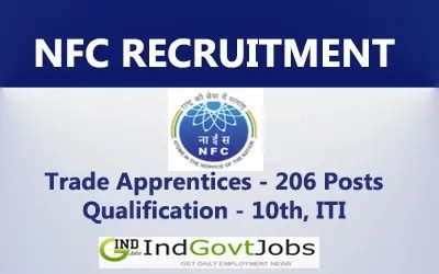NFC Recruitment 2023 Apply Online, 206 ITI Apprentice Vacancies