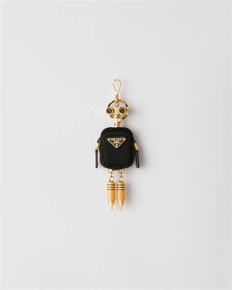 Black Robot Re-nylong Bag Charm | PRADA