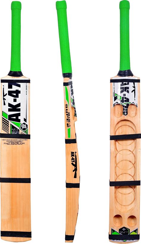AK-47 Kashmiri Willow Double Blade Full Cane Cricket Bat Scoop Full ...