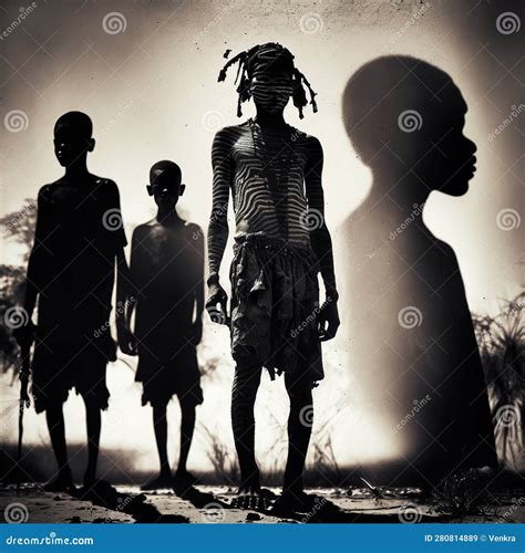 The Shadow of Mundari in South Sudan, Art Generated by AI Stock ...