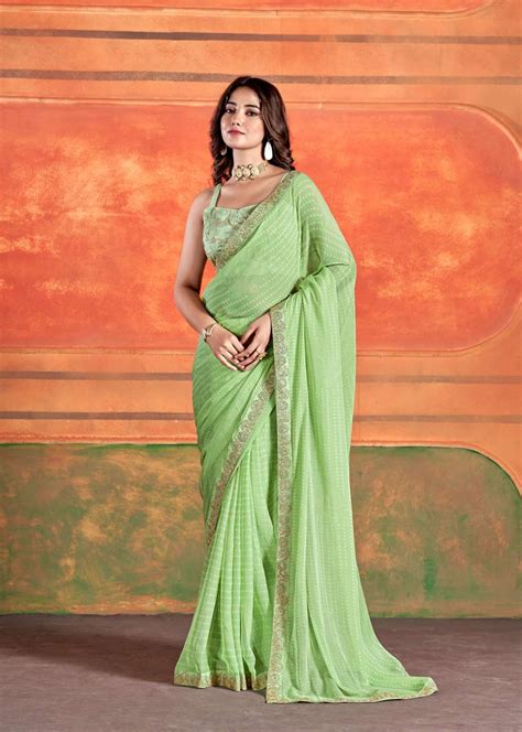 Stavan Pihu Chiffon Embroidery Saree Wholesale catalog