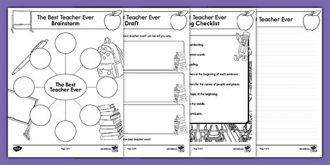 First Grade The Best Teacher Ever Opinion Writing Prompt Worksheet
