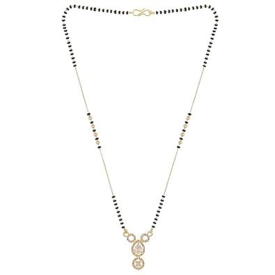 Buy VIDORA American diamond gold plated traditional short mangalsutra ...