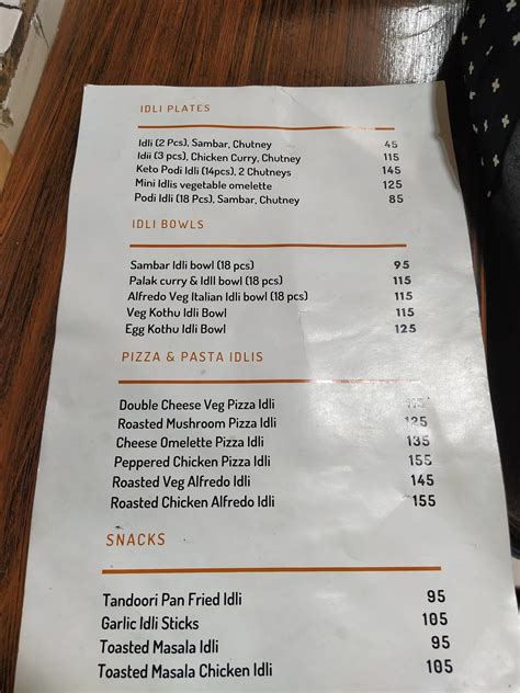 Menu at Colombo Idli House, Bengaluru, 998/N