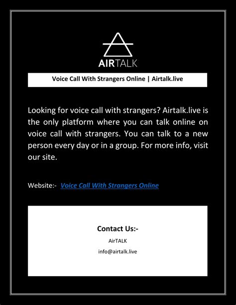 PPT - Voice Call With Strangers Online | Airtalk.live PowerPoint Presentation - ID:11219075